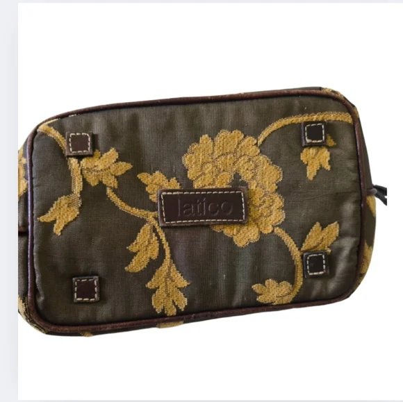 Latico Hobo Bag Embroidered Floral Brown Leather Trim Small Shoulder Purse - Picture 5 of 16